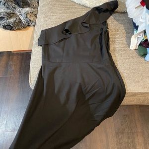 Black, one shoulder dress from Banana Republic